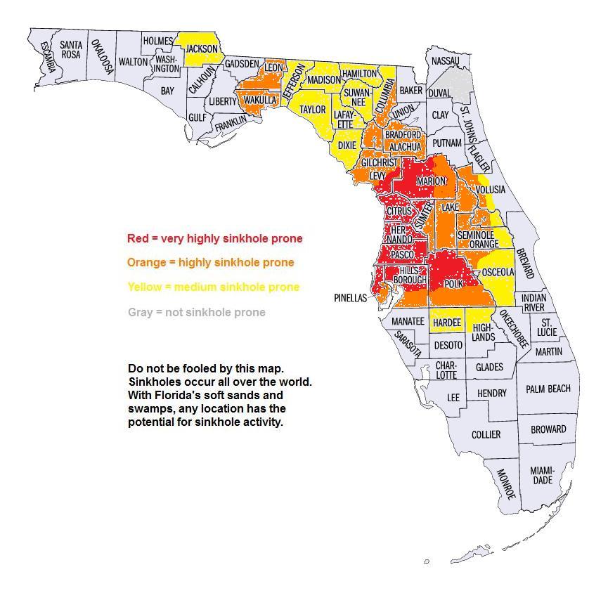 Florida sinkhole map county by county